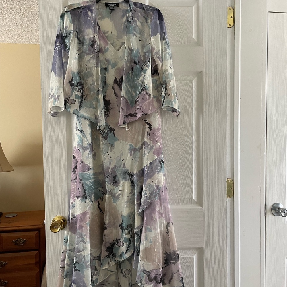 R & M Richards Dress with Sheer Overlay